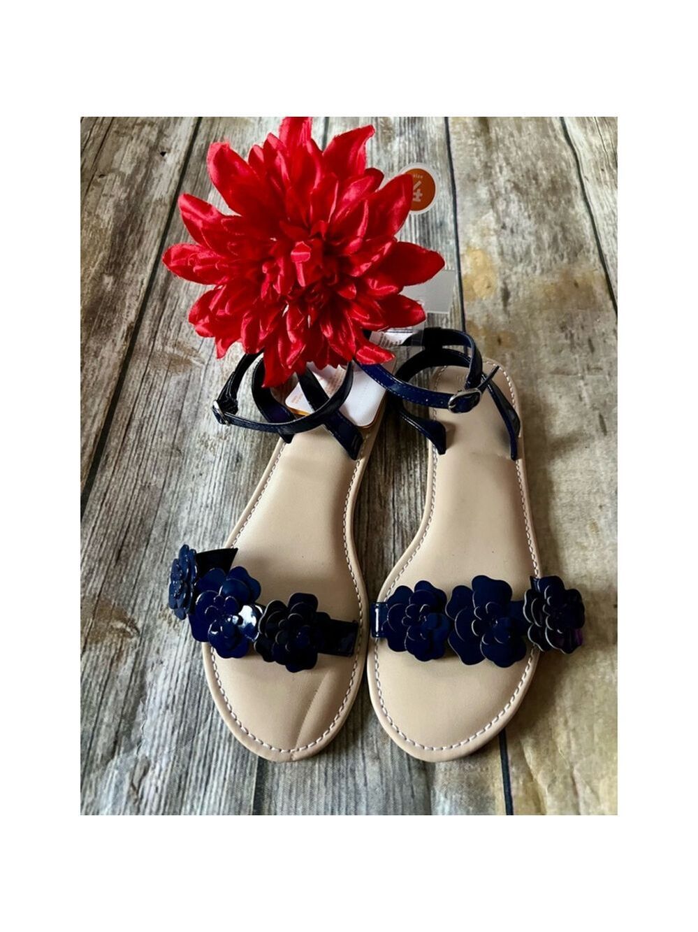 NWT NAVY GYMBOREE SANDALS-SIZE 4